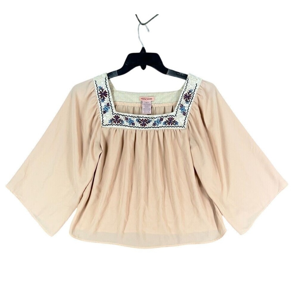 Flying Tomato Shirt Womens Small Blouse Festival‎ BOHO Floral Hippie Business